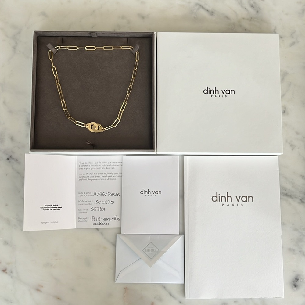 Dinh Van Menottes R15 18K Yellow Gold Handcuff Necklace - Picture 3 of 13